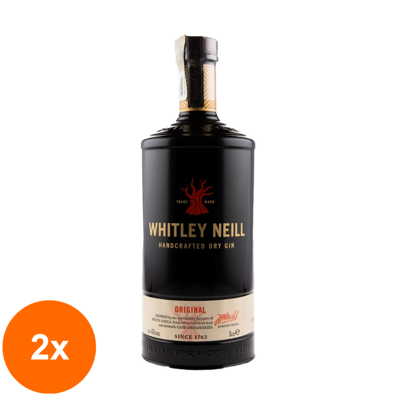 Set 2 x Gin Whitley Neill Original Dry Gin, 43%, 1 l