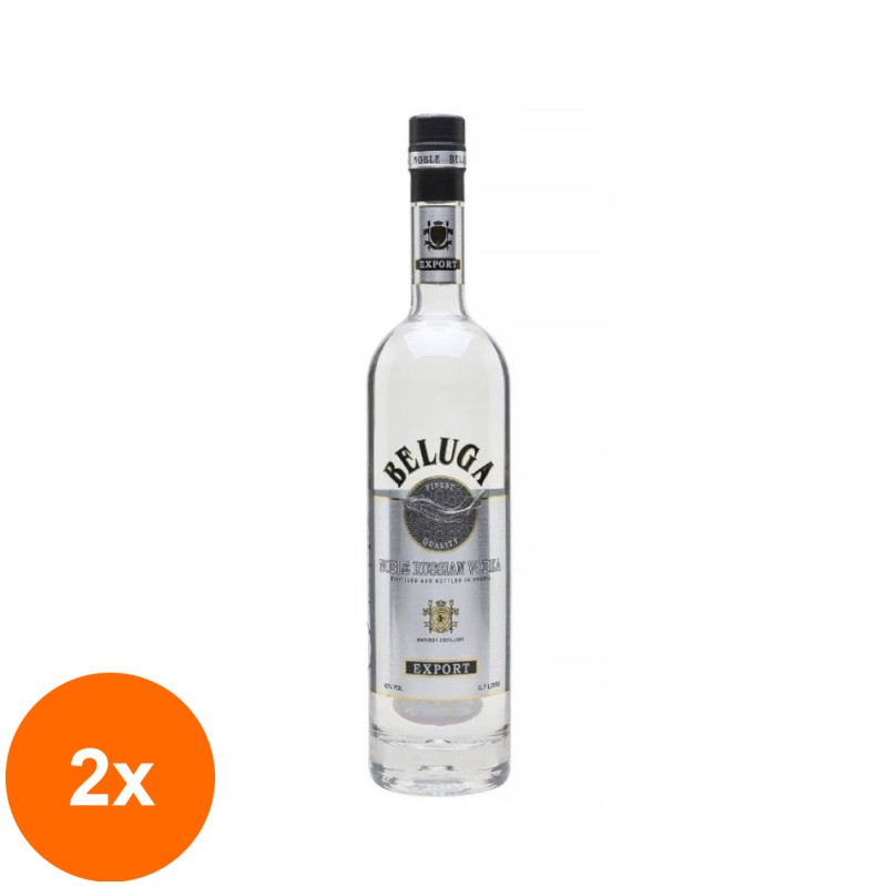 Set 2 x Vodka Beluga Noble, 40 % Alcool, 50 ml
