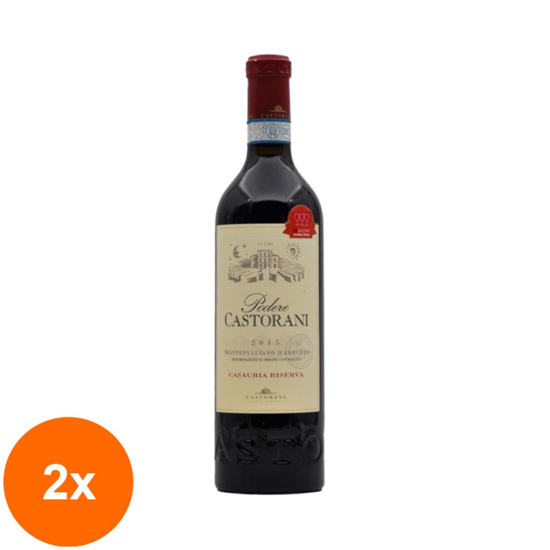 Set 2 x Vin Podere Castorani Montepulciano D'Abruzzo Casauria Riserva, Rosu, 0.75 l