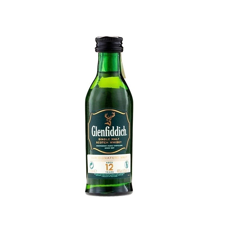 Whisky Glenfiddich 12 ani, Single Malt 40 % Alcool, 50 ml