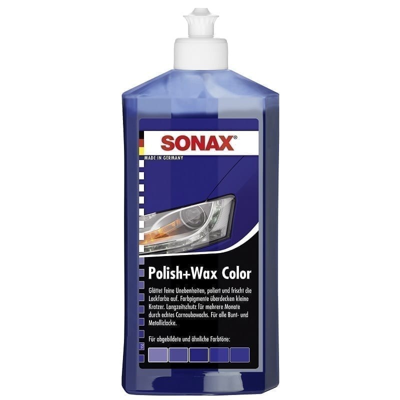 Polish cu Ceara pentru Culoarea Albastra, Polish&Wax Nanopro, 250 ml, Sonax