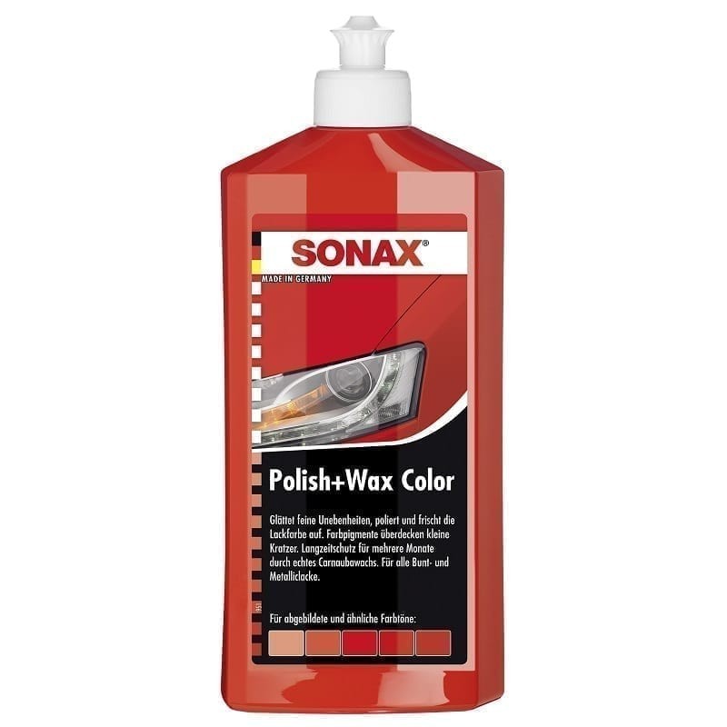 Polish cu Ceara pentru Culoarea Rosie, Polish&Wax Nanopro, 250 ml, Sonax