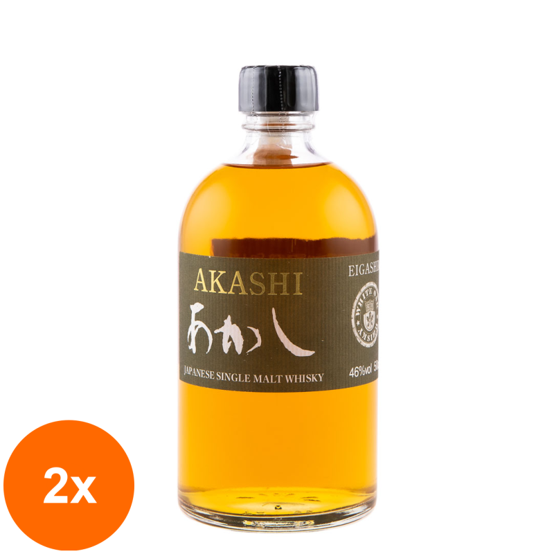 Set 2 x Whisky Akashi Japanese Single Malt, 46%, 0.5 l