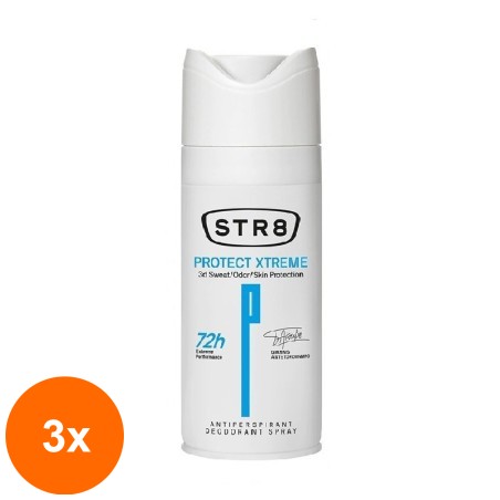 Set 3 x Deodorant Natural Spray Str8 Protect Xtreme, Barbati, 150 ml...