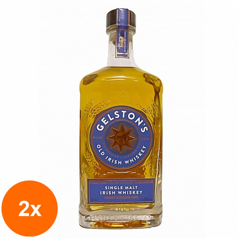 Set 2 x Whisky Samuel Gelston'S, Single Malt Irish, 40% Alcool, 0.7 l