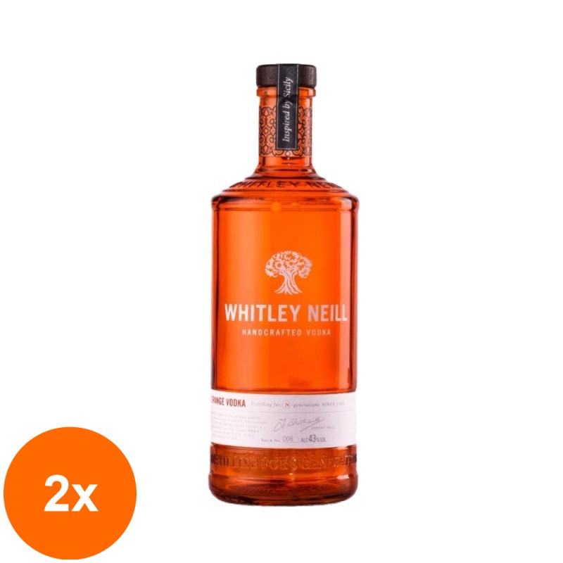 Set 2 x Vodka Whitley Neill Blood Orange, 43 % Alcool, 0.2 l