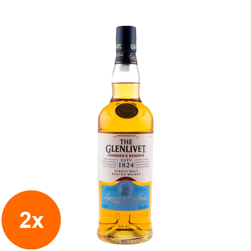 Set 2 x Whisky The Glenlivet Founders Reserve, Single Malt 40%, 0.7 l