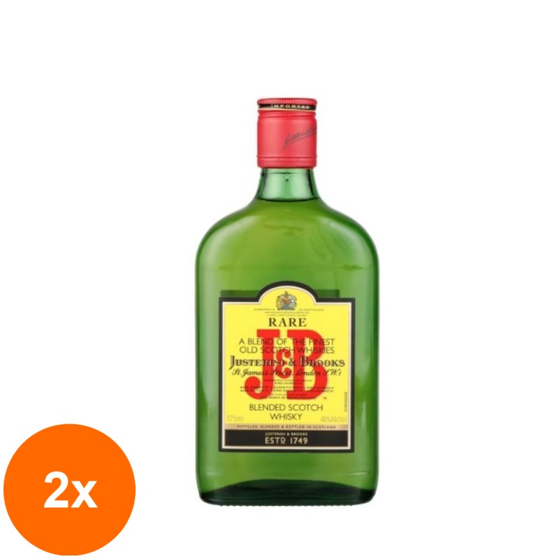 Set 2 x Whisky J&B, 40 % Alcool, 0.2 l