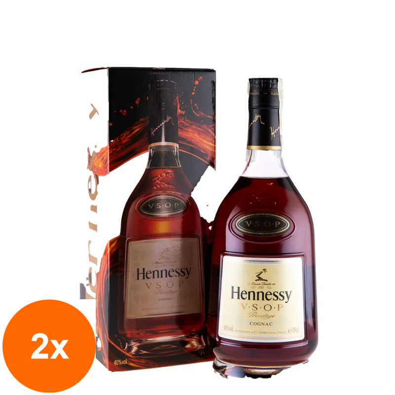Set 2 x Coniac Hennessy V.S.O.P. 40%, 0.7 l, Cutie
