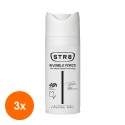 Set 3 x Deodorant Natural Spray Str8 Invisible Force, Barbati, 150 ml