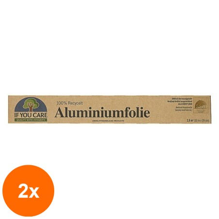 Set 2 x Folie de Aluminiu If You Care, 100 % Reciclat, 10 m x 29 cm...