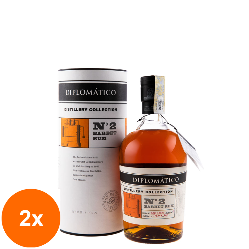 Set 2 x Rom Diplomatico Distillery Collection No 2 Barbet, 47%, 0.7 l