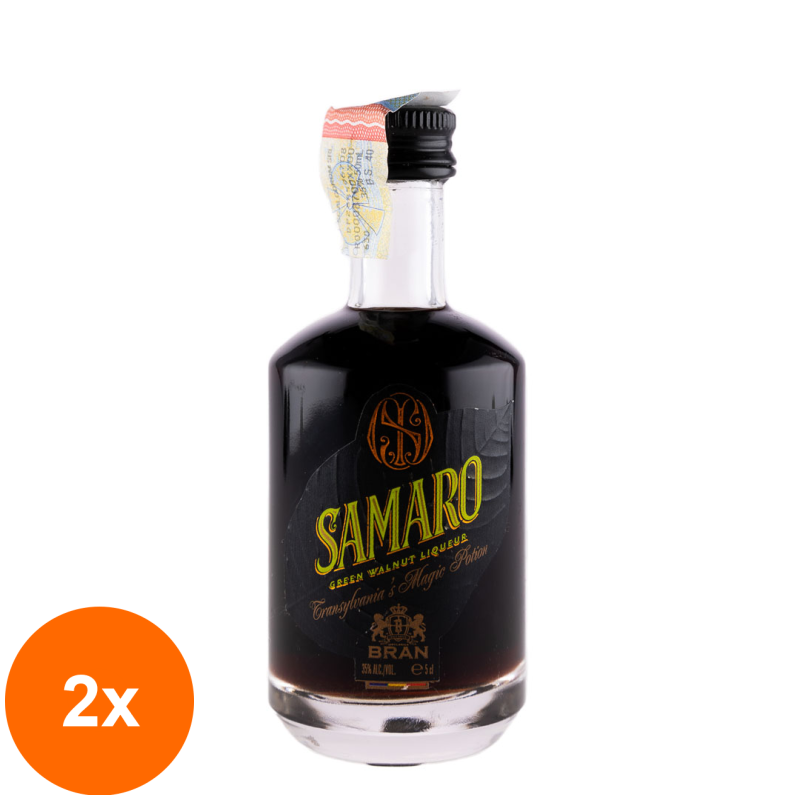 Set 2 x Lichior Nuci Verzi Samaro, 35%, 50 ml