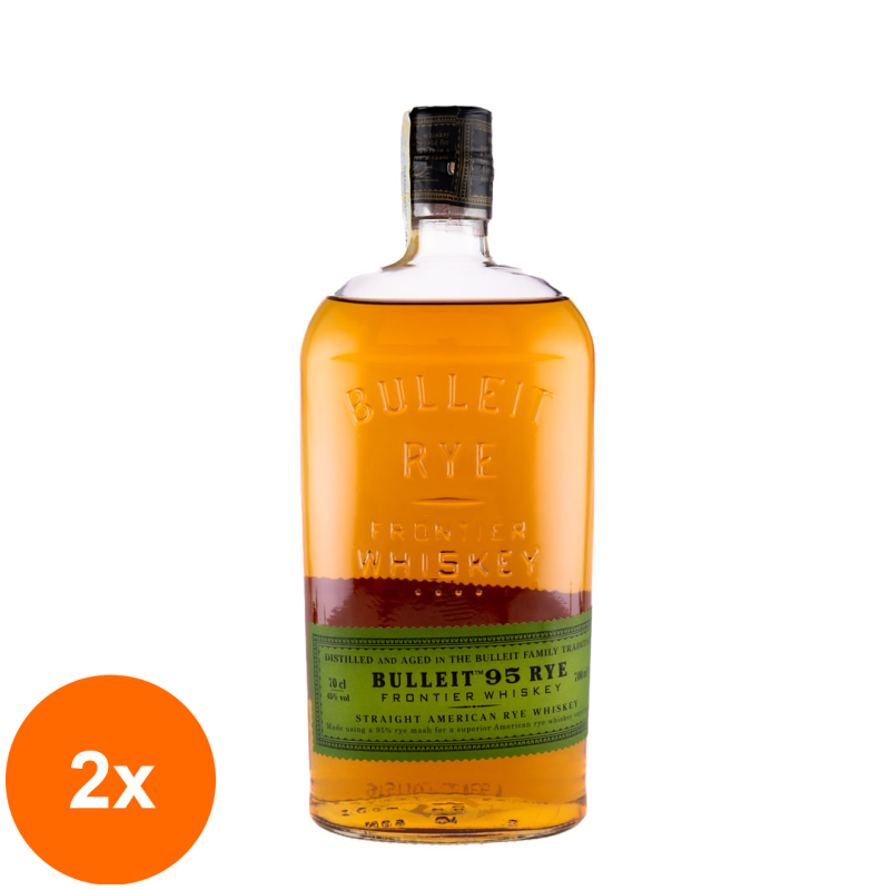 Set 2 x Whisky Bulleit Rye, 45%, 0.7 l