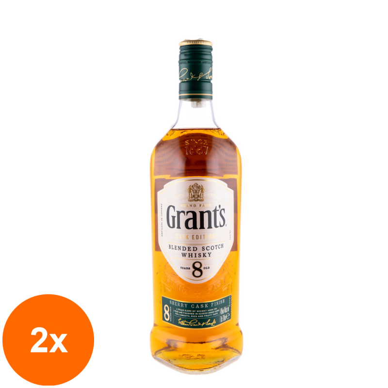 Set 2 x Whisky Grant's Sherry Cask, 8 Ani, 40%, 0.7 l