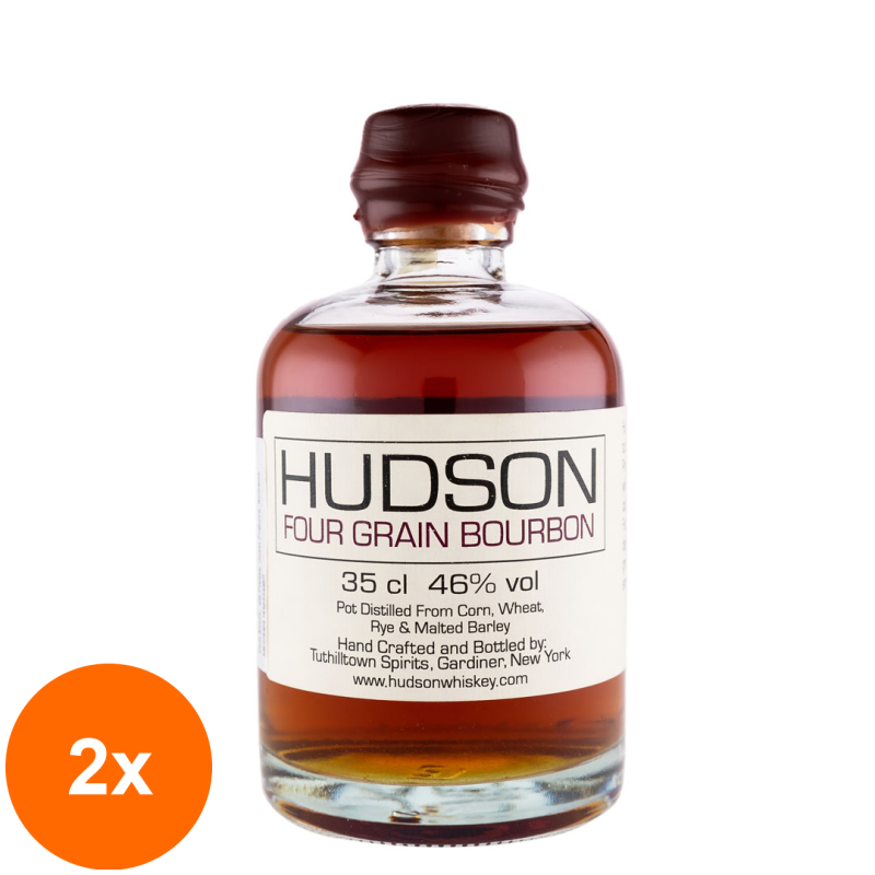 Set 2 x Whisky Hudson Four Grain Bourbon 0.35 l, 46%