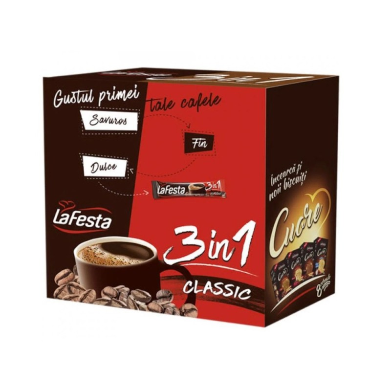 Bautura Instant cu Cafea si Gust de Lapte, La Festa 3 in 1, 24 Bucati, 15.6 g