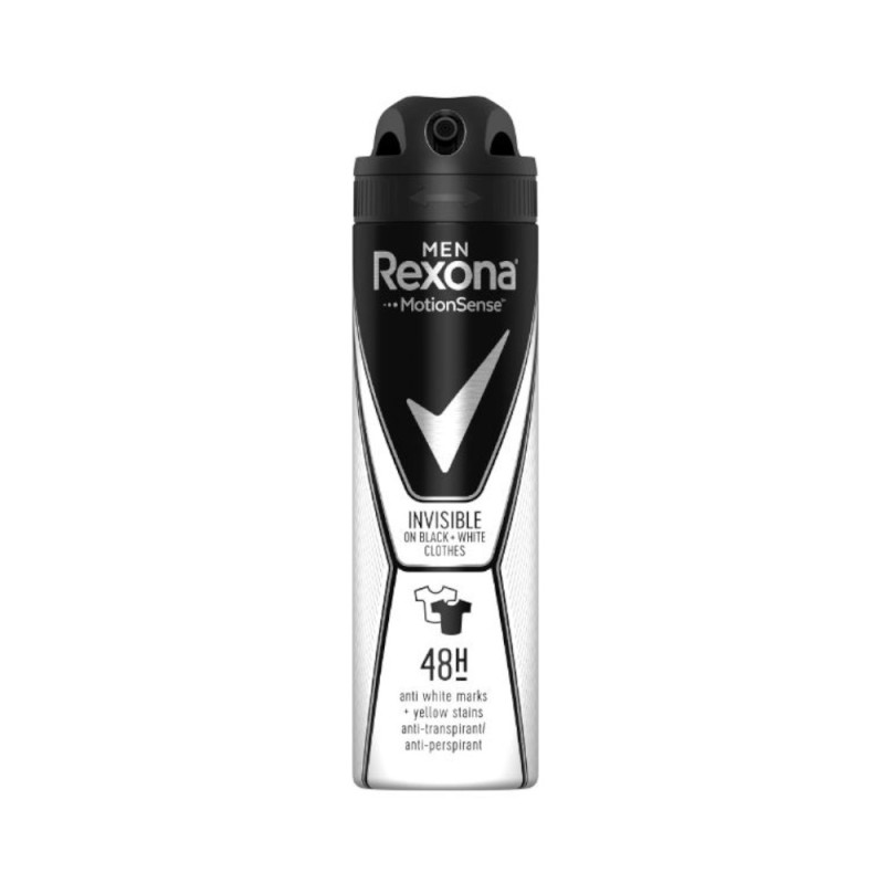 Deodorant Antiperspirant Spray Rexona Invisible Black&White pentru Barbati, 150 ml
