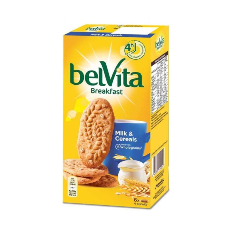 Biscuiti cu Cereale Miere si Lapte, Belvita Start 300 g