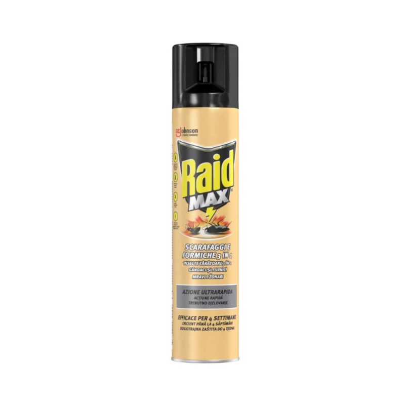 Spray Anti-insecte Taratoare Raid Max, Actiune Indelungata, 300 ml