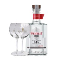 Gin Wembley Crown London Dry, 40%, 0.7 l + 2 Pahare