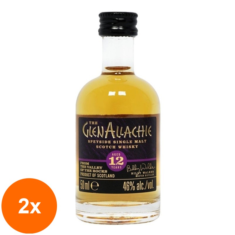 Set 2 x Whisky Glenallachie 12 Ani, Single Malt, 46%, 50 ml