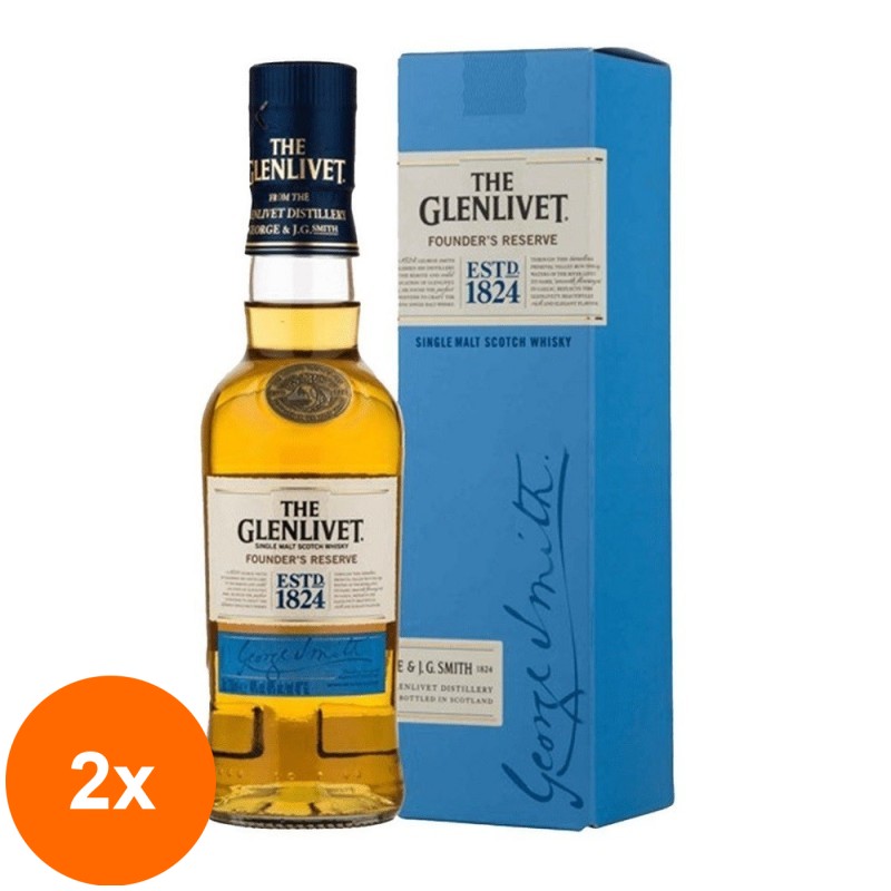 Set 2 x Whisky The Glenlivet Founders Reserve, Single Malt 40%, 0.2 l