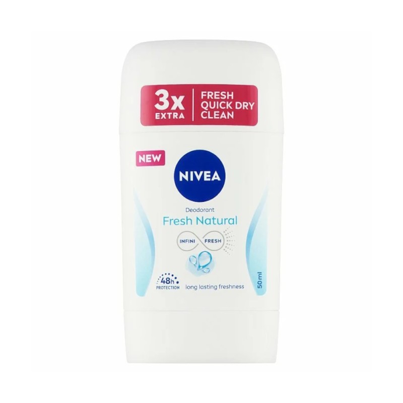 Deodorant Stick pentru Femei, Nivea Fresh Natural 0% Aluminiu 50 ml