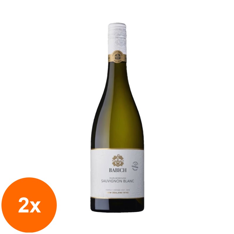 Set 2 x Vin Babich Marlborought, Sauvignon Blanc, Alb, 0.75 l