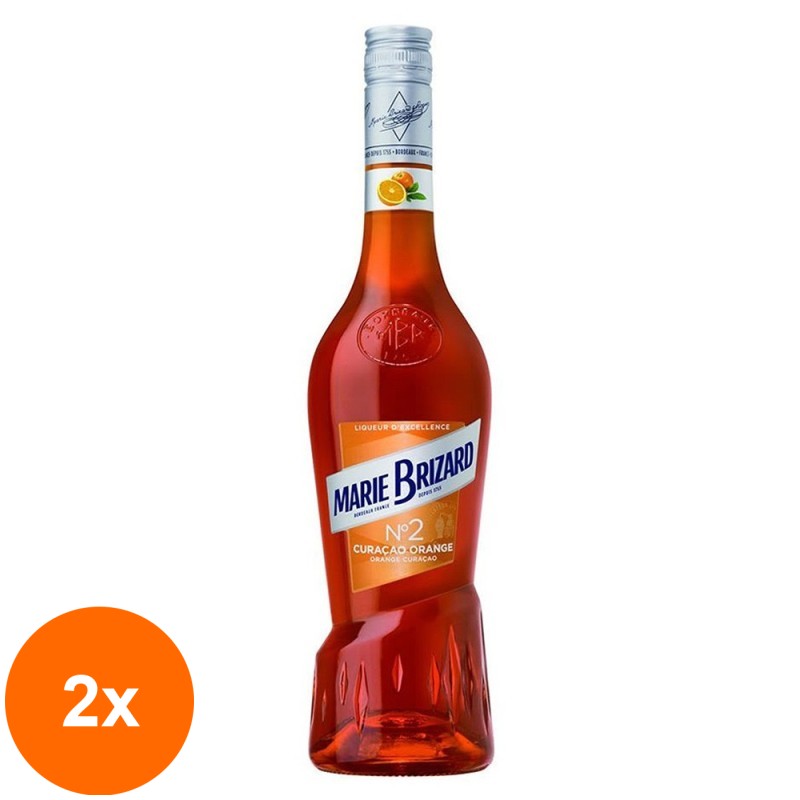 Set 2 x Lichior Portocale Orange Curacao Marie Brizard 30% Alcool, 0.7 l