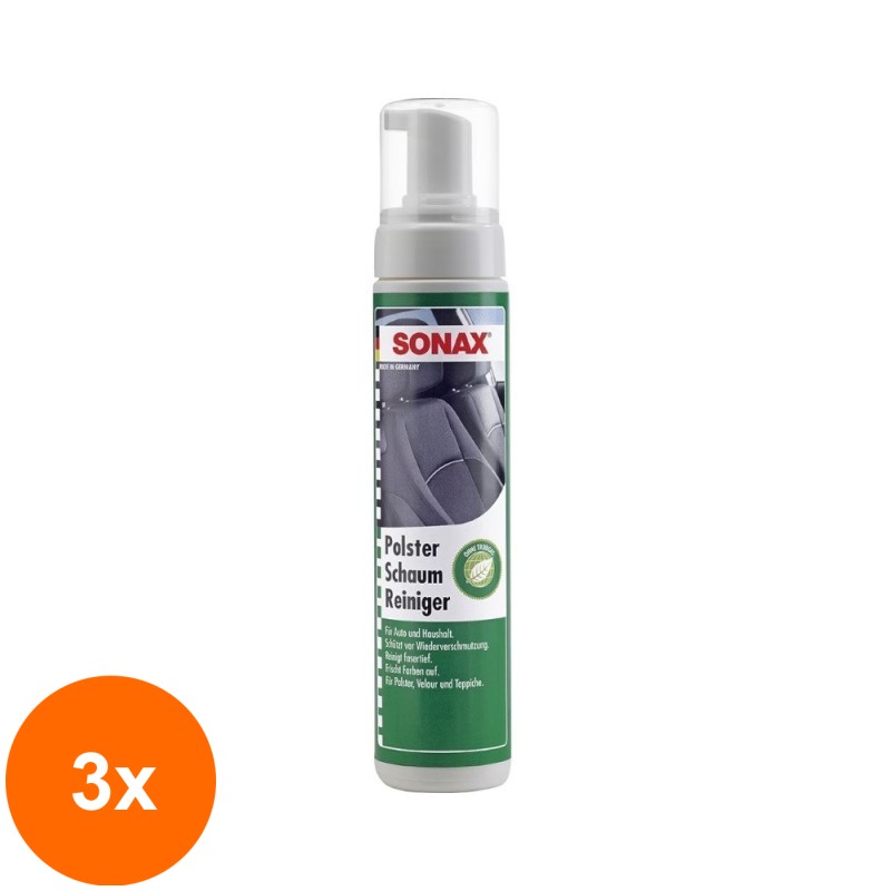 Set 3 x Solutie Spray cu Spuma pentru Curatarea Tapiteriei, 250 ml, Sonax