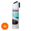 Set 3 x Spray Restaurare Piele Nubuc / Caprioara, Silver, Negru, 250 ml