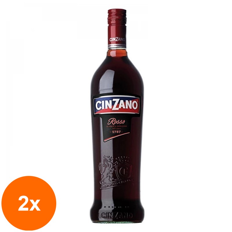 Set 2 x Vermut, Cinzano Rosso, 15% Alcool, 1 l
