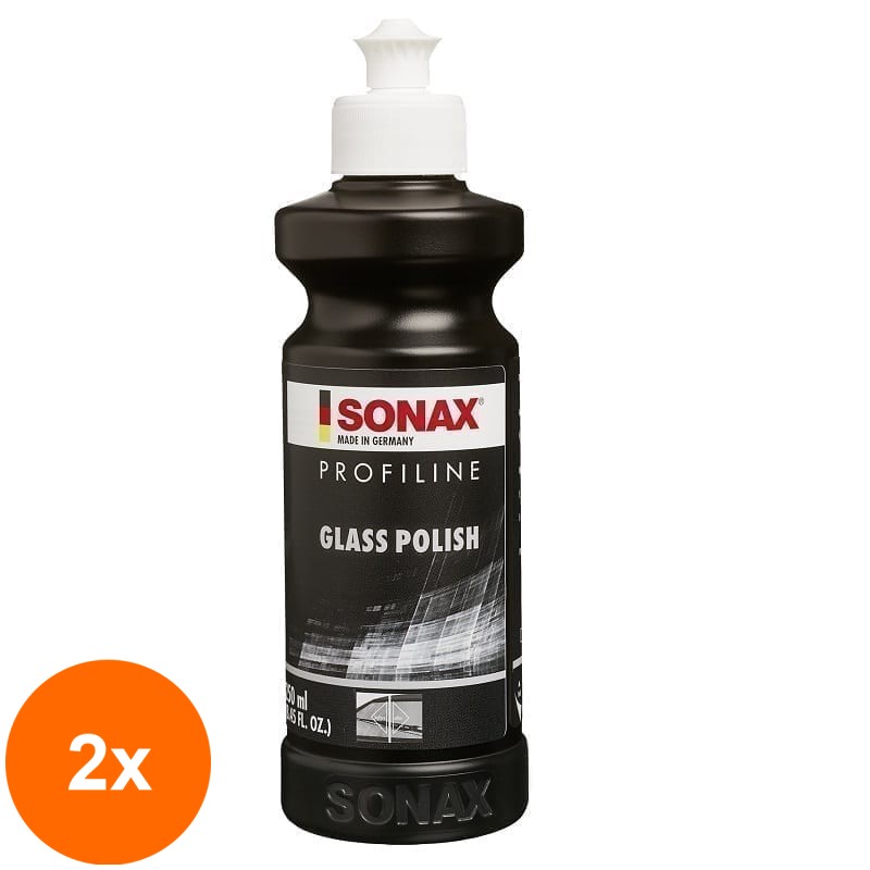 Set 2 x Solutie Abraziva pentru Polish Suprafete din Sticla, Profiline, 250 ml, Sonax