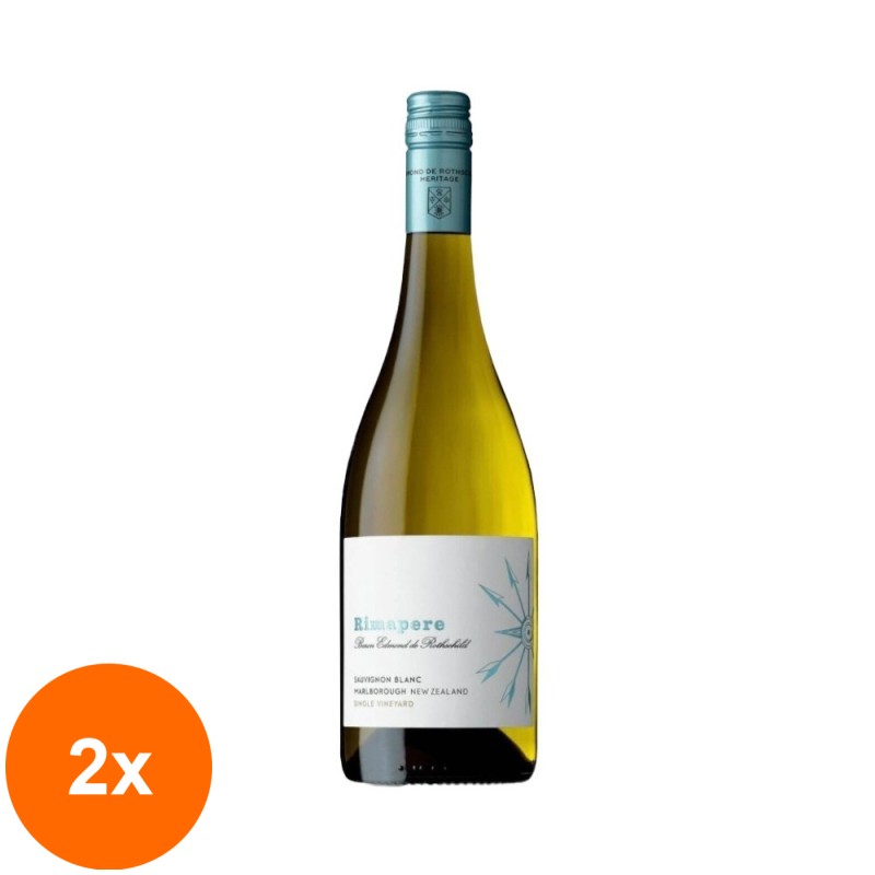 Set 2 x Vin Baron Edmond de Rothschild, Rimapere, Sauvignon Blanc, Alcool 13%, Alb,  0.75 l
