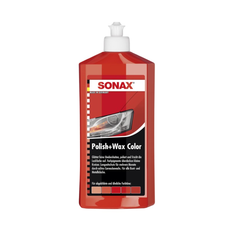 Polish cu Ceara pentru Culoarea Rosie, Polish&Wax Nanopro, 500 ml, Sonax
