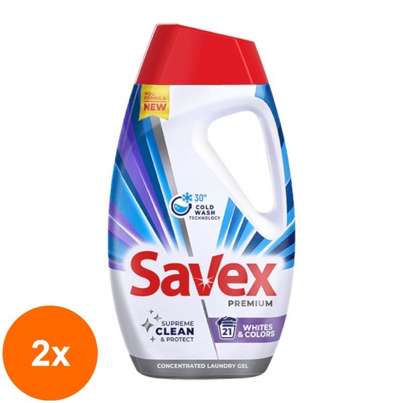 Set 2 x Detergent Lichid Savex Premium White Color, 945 ml