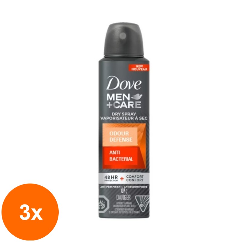 Set 3 x Deodorant Spray Dove Men Odour Defence, 150 ml
