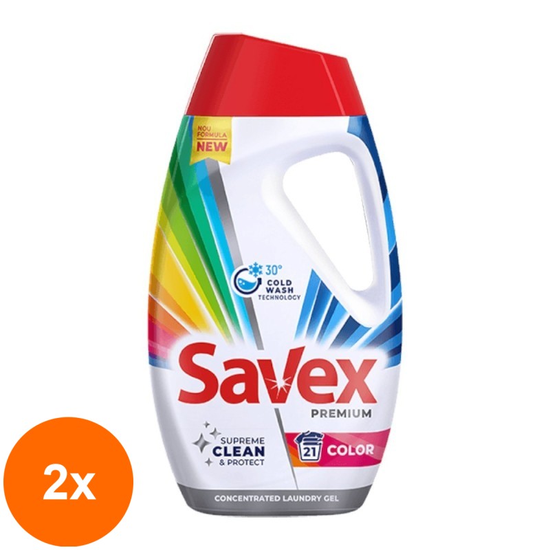 Set 2 x Detergent Lichid Savex Premium Color, 945 ml