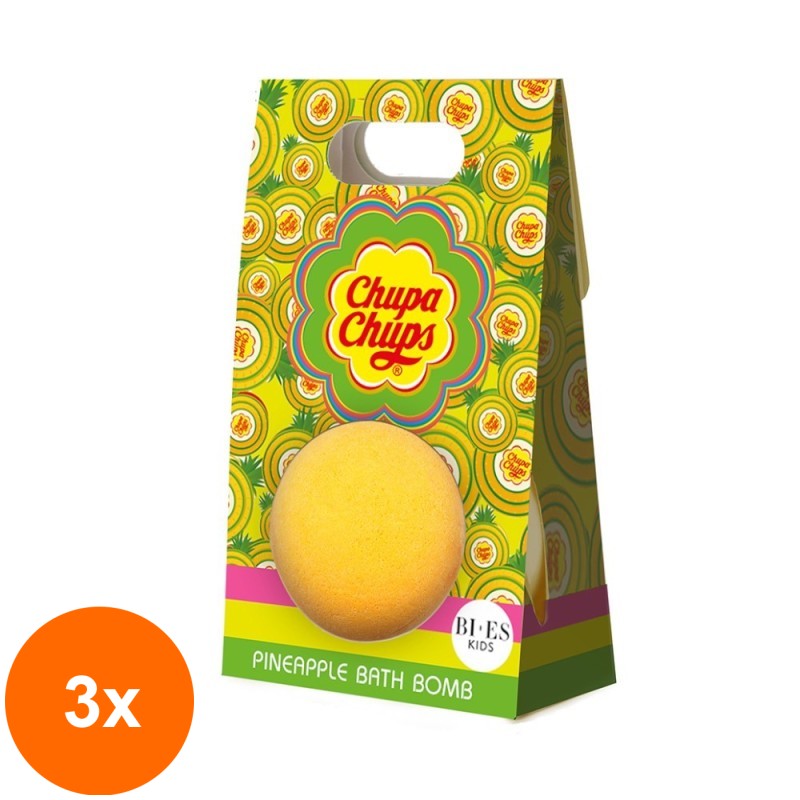 Set 3 x Balsam de Buze Bi-Es Chupa Chups, Ananas, 4 g