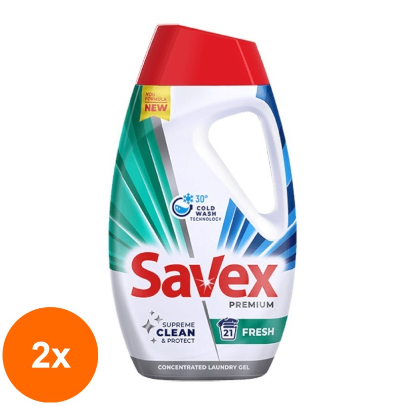 Set 2 x Detergent Lichid Savex Premium Fresh, 945 ml