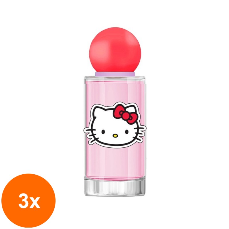 Set 3 x Apa de Parfum Bi-Es Hello Kitty, 50 ml