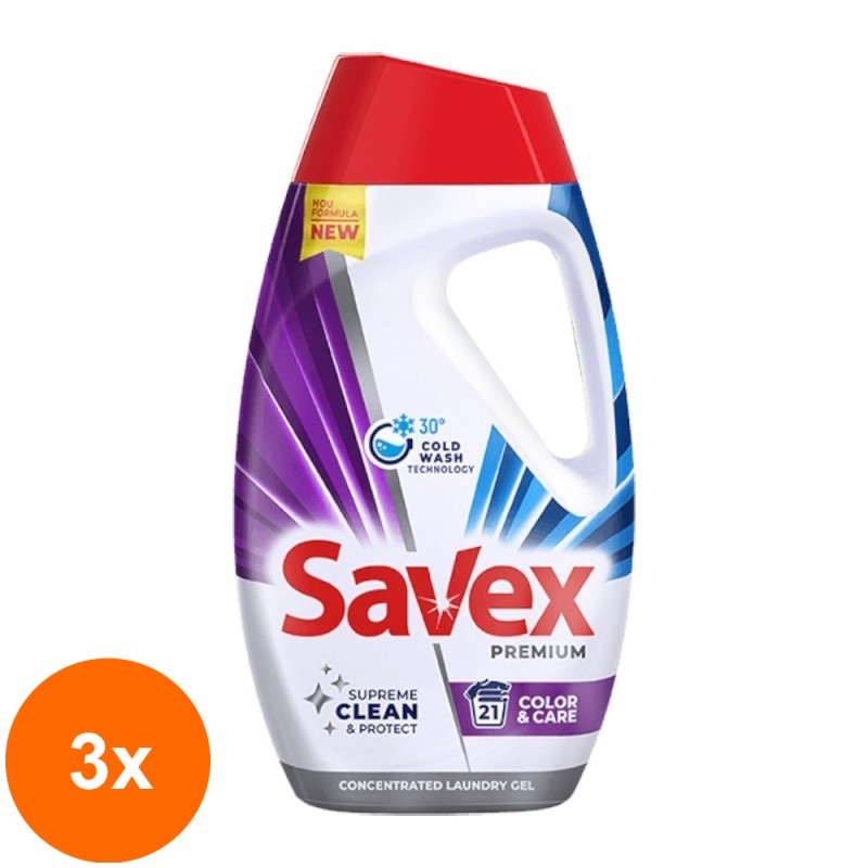 Set 3 x Detergent Lichid Savex Premium Color Care, 945 ml