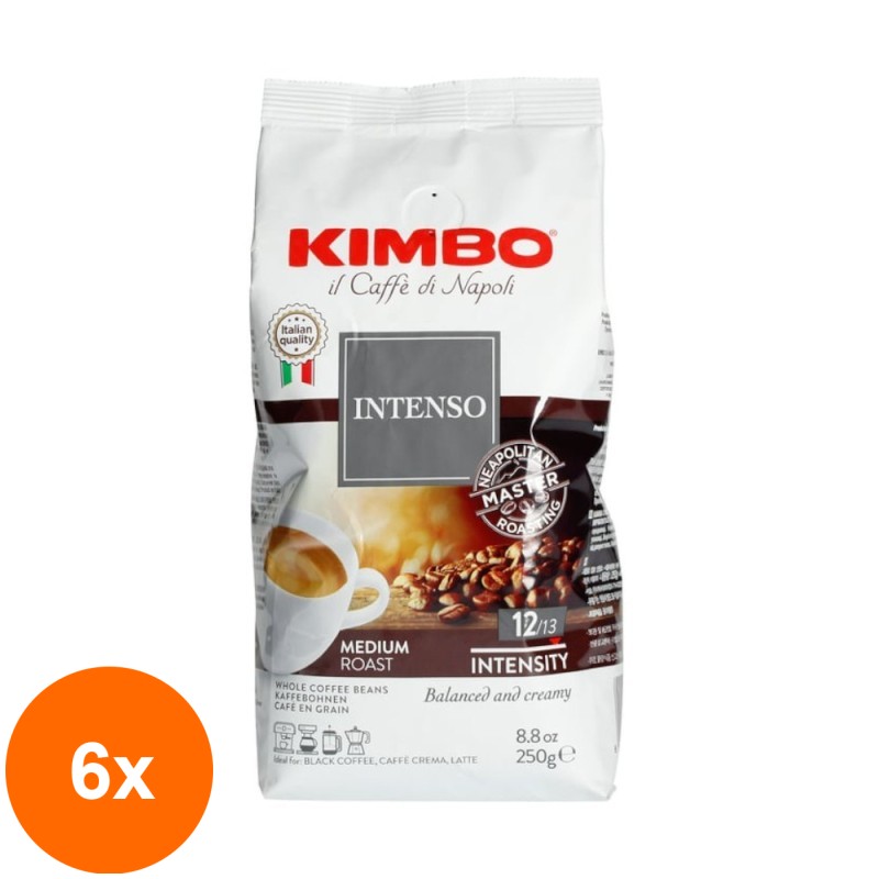 Set 6 x Kimbo - Cafea Aroma Intenso Boabe 250g
