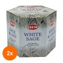 Set 2 x Conuri Parfumate Backflow, White Sage, 40 Bucati