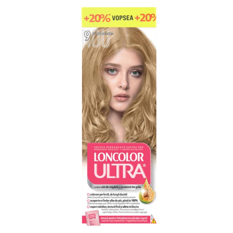 Vopsea de Par Permanenta Loncolor Ultra 9 Blond Deschis, 110 ml
