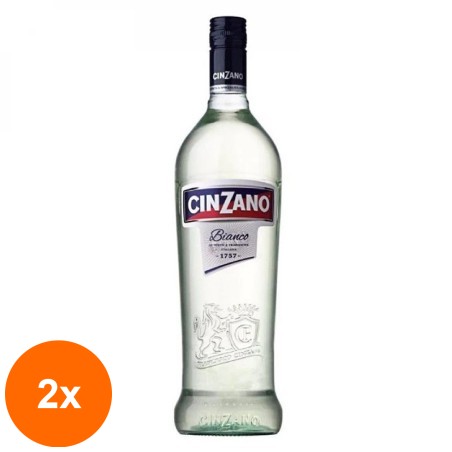 Set 2 x Vermut, Cinzano Bianco, 15% Alcool, 1 l...