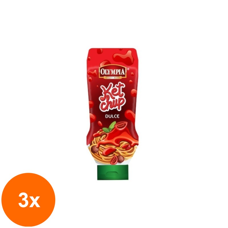 Set 3 x Ketchup Dulce Olympia, 500 g