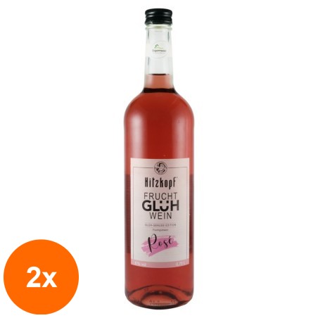 Set 2 x Vin Rose de Fructe cu Mirodenii, 6 % Alcool, Hitzkopf, 750 ml...