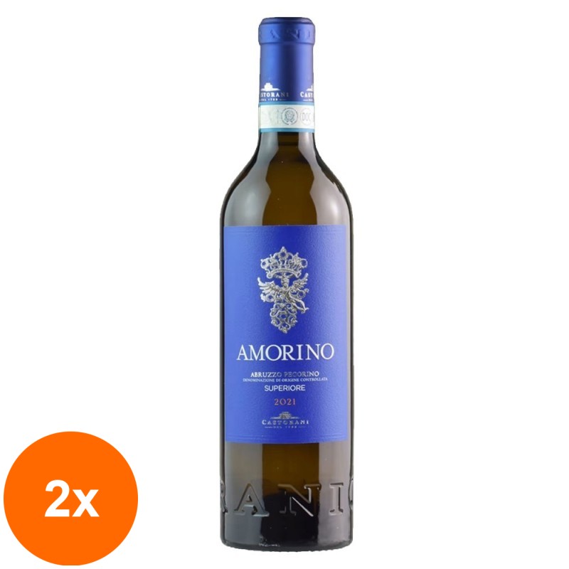 Set 2 x Vin Amorino Abruzzo Pecorino Castorani Superiore, Alb Sec, 0.75 l